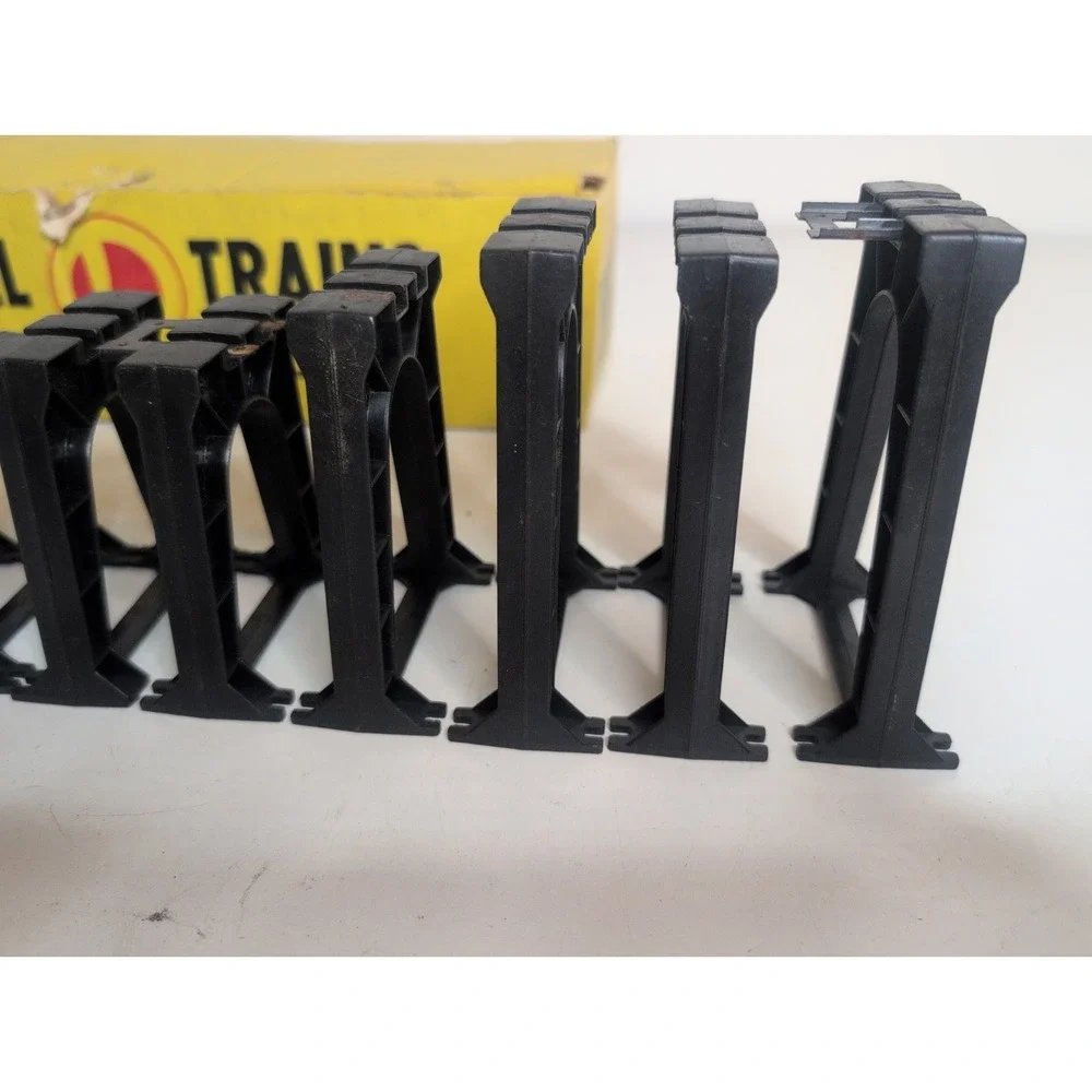 Vtg Lionel Trains O Gauge 110 Trestle Set Of 15 Bridge Supports Black W/ Box USA